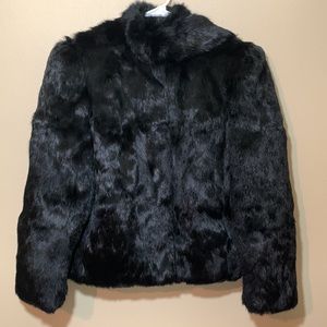 Made In Hong Kong Rabbit Fur Dyed Coat Size L